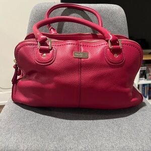 SOLD-Deep Pink Cole Haan Leather Shoulder Bag Pink